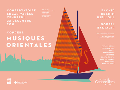 Concert Orientales design flat illustration poster poster art typography vector