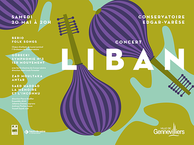 Concert Liban design flat illustration poster poster art typography vector