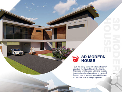 3D modelling - Modern house concept 3d lumion sketchup