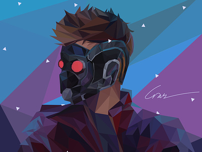 Starlord Low-Poly design flat illustration vector