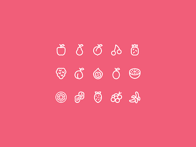 Fruit Icon Set clean fruit fruity icon design icon set icons icons pack iconset summer svg svg icons vector