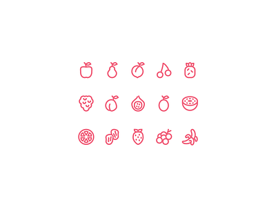 Fruit Icon Set clean fruit fruity icon icon design icon pack iconography icons iconset svg icon svg icons vector