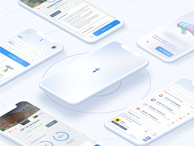 Visual UI for Indeed app design sistem gradients indeed ios isometric design material design ui ui design ux