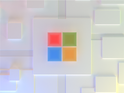 Microsoft Design 3d glassy logo materialdesign microsoft