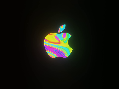 Apple Iridescent Logo 3d apple blender iridescent logo