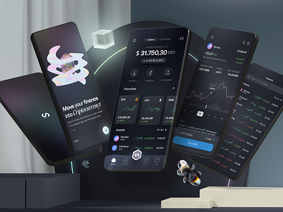 Crypto Mobile App 3d animation app design banking bestuidesigner btc cards coin crypto cryptocurrency defi financial mobile app motion design nft tab bar top designers ui ux wallet
