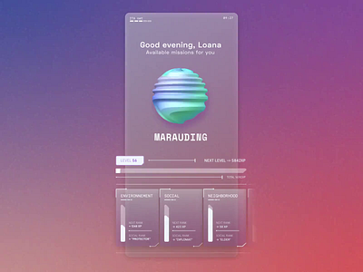 Purepose Futuristic UI Concept app c4d futuristic futuristic ui gradient graphic design motion ui design