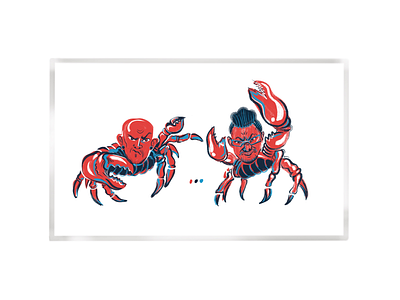 Lobsters animals art digital illustration