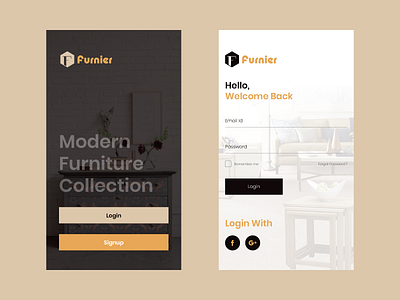 Furniture Ui Design app design application branding brown ecommerce flatdesign furniture krunal soni layout ui design webdesign