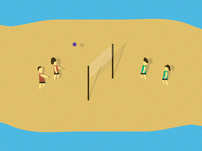 Volleyball 2d art 2d character ball beach beach ball beach volleyball fun illustration playing sand volleyball water