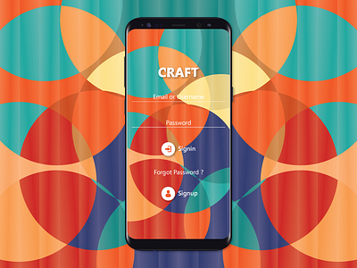 Craft Login 3d abstract app applicaiton art creative design design app flat login mobile app mobile app design signup site typogaphy ui unique ux vector web