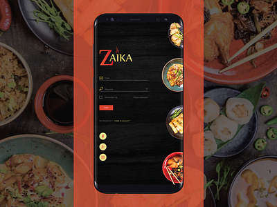 Zaikaapp android app flat flat designs food food and beverage food and drink food app food icons foodies ios app krunal soni login register restaurant app restaurant branding signup ui ui ux design uiux ux design