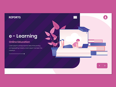 Learning app book flatdesign girl homepage landing page landingpae learningapp login menu online online app reading ui uiux university ux webapplication webdesign website