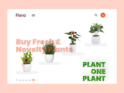 Flower Plants Shop cart floral florals flower flower illustration flower logo flower website flowerpot gkdesino krunal soni minimal minimalist online store shop uiux website website concept website design