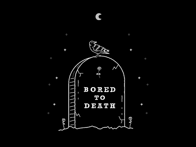 Bored to death badge distress illustration lineart music punk tattoo