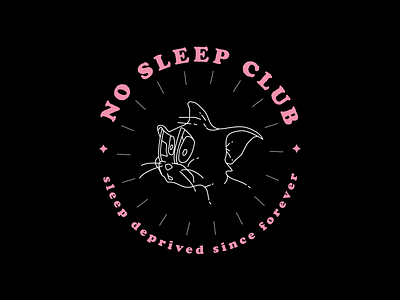 No Sleep Club badge cartoon club illustration lineart logo patch sleep