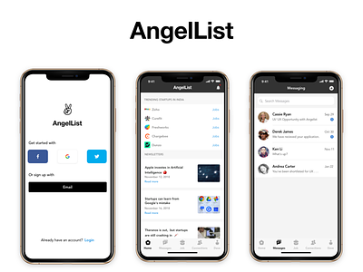 Angellist App angellist app design mobile app design ui ux