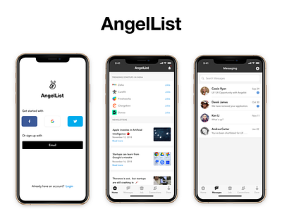 Angellist App angellist app design mobile app design ui ux
