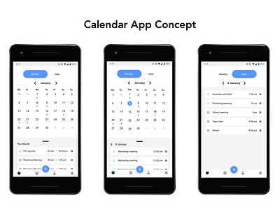 Calendar App Concept calendar app concept event mobile app design ui ux