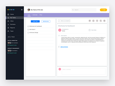 Asana Dashboard