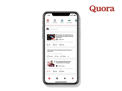 Quora Home Page Redesign