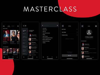 Master Class App clean app design concept mobile app design ui