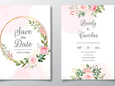 Wedding invitation with beautiful and elegant floral