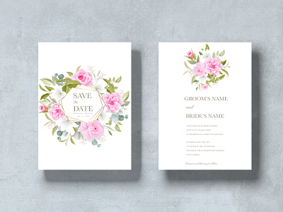 Beautiful Wedding Invitation with Floral