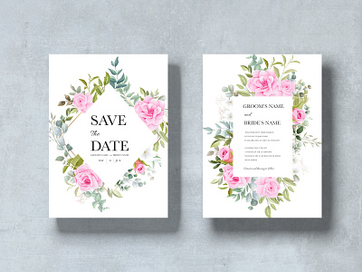 Beautiful Wedding Invitation with Floral