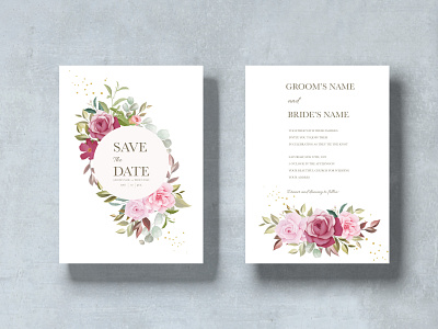 Beautiful Wedding Invitation with Floral