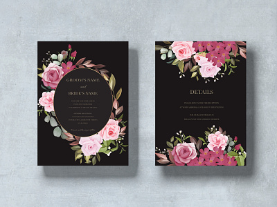 Beautiful Wedding Invitation with Floral