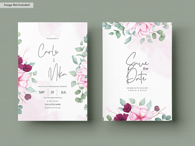 Wedding invitation card with beautiful blooming floral background beautiful bloom card celebration date decoration design elegant floral flower frame greeting illustration invitation nature romantic spring vector wedding