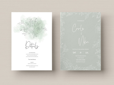 Beautiful and elegant floral wedding invitation card template