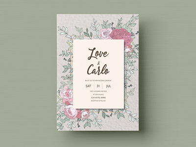 Beautiful and elegant floral wedding invitation card template background beautiful card celebration decoration decorative design elegant floral flower frame greeting illustration invitation invite marriage spring template vector wedding