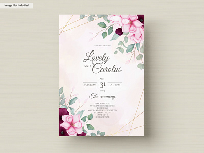 Beautiful and elegant floral wedding invitation card template