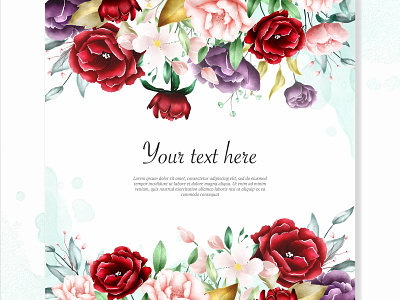 Watercolor Floral Frame Background