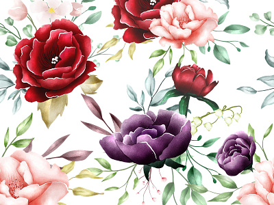 Watercolor Burgundy Floral designs, themes, templates and downloadable  graphic elements on Dribbble