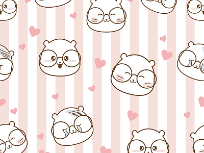 seamless pattern cartoon love