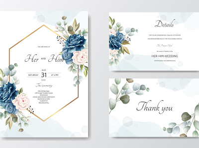 hand drawn floral wedding invitation card background botanical card celebration collection design floral frame graphic hand drawn illustration invitation invite nature set spring summer template vector wedding