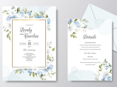 Beautiful Floral Wreath Wedding Invitation Card Template by dino mikael ...