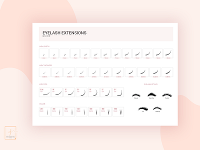 Eyelash Extensions Technician Guide beauty salon branding design enchanting forms extensions extensions guide eyelash extensions eyelash technician form logo design rose gold typography