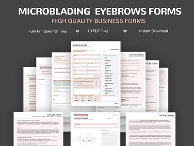 Microblading Eyebrows Forms beauty salon brow consultation forms brow forms enchanting forms eyelash extensions eyelash forms eyelash technician lash forms microblading rose gold spa forms