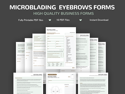 MicroBlading Eyebrows Forms beauty salon branding enchanting forms extensions eyelash extensions eyelash forms eyelash technician form lash forms microblading rose gold spa forms