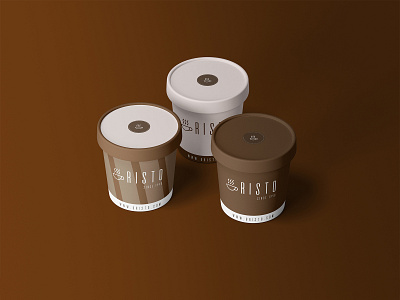 Bristo - Ice Cream Cups barista brand design brand identity branding cappuccino coffee corporate design corporate identity expresso ice cream ice cream box icecream latte