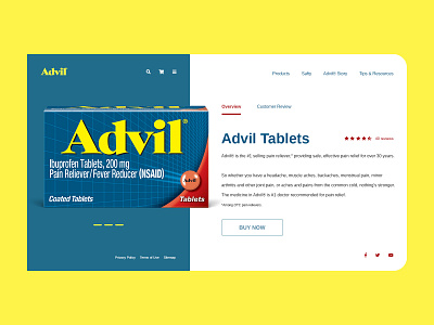 Advil - Webpage Layout branding cart ecommerce header design headers medical medicine shopping shopping cart webdesign website website design