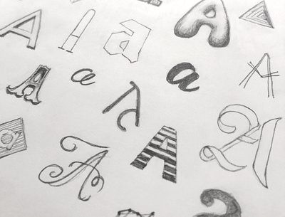 Aa handlettering letter lettering pencil sketch type typography