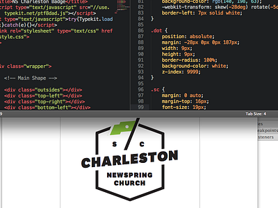 NewSpring Charleston Badge Online badge black css front end green html newspring webkit
