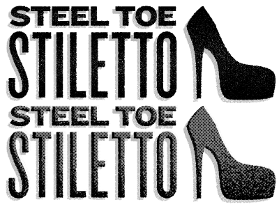 Steel Toe Stiletto distressed knockout logo stiletto