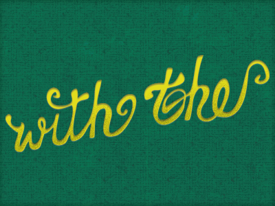 with the green handdrawn typography yellow