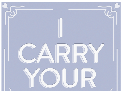 i carry your brandon grotesque letterpress poster purple white